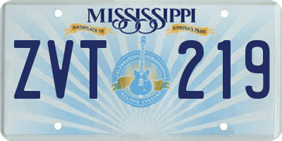 MS license plate ZVT219