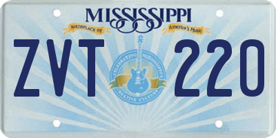 MS license plate ZVT220
