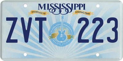 MS license plate ZVT223