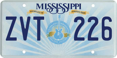 MS license plate ZVT226