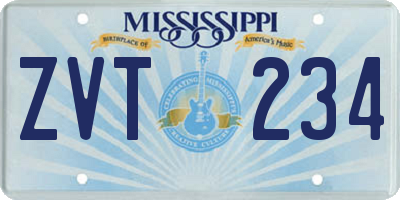 MS license plate ZVT234