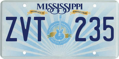 MS license plate ZVT235