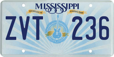 MS license plate ZVT236