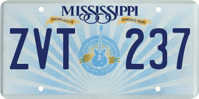 MS license plate ZVT237