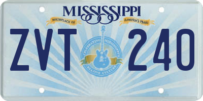 MS license plate ZVT240