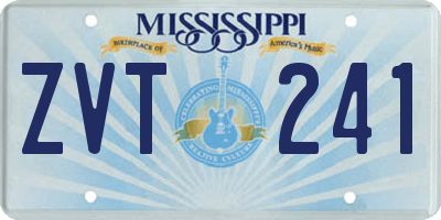 MS license plate ZVT241