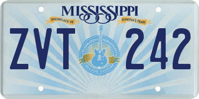 MS license plate ZVT242