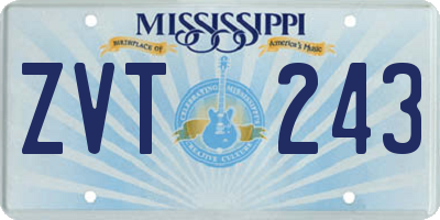 MS license plate ZVT243