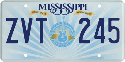 MS license plate ZVT245
