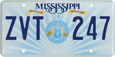 MS license plate ZVT247