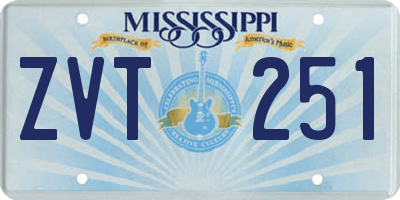 MS license plate ZVT251