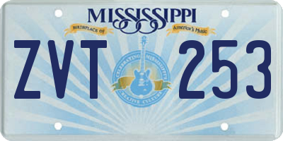 MS license plate ZVT253