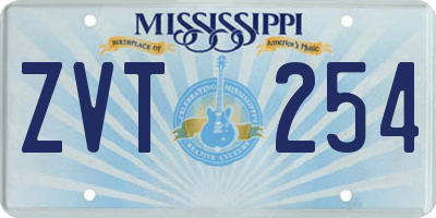 MS license plate ZVT254