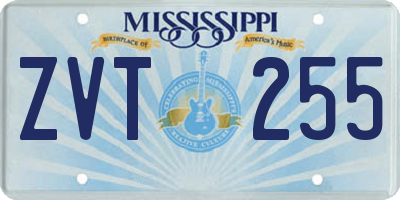 MS license plate ZVT255