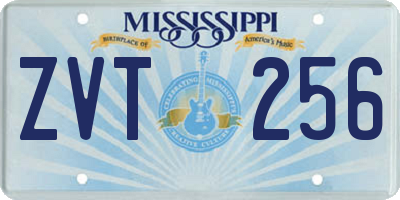 MS license plate ZVT256