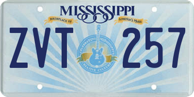MS license plate ZVT257
