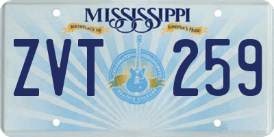 MS license plate ZVT259