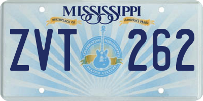MS license plate ZVT262