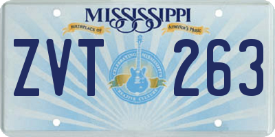 MS license plate ZVT263