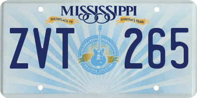 MS license plate ZVT265