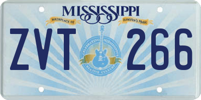 MS license plate ZVT266