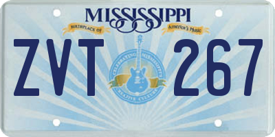 MS license plate ZVT267