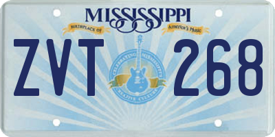 MS license plate ZVT268