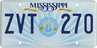 MS license plate ZVT270