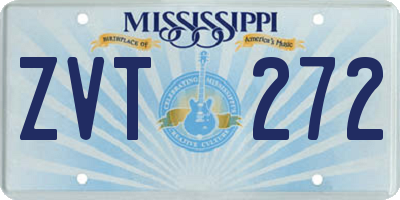 MS license plate ZVT272