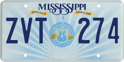 MS license plate ZVT274