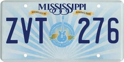 MS license plate ZVT276