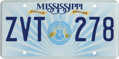 MS license plate ZVT278