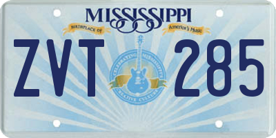 MS license plate ZVT285