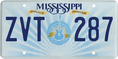 MS license plate ZVT287