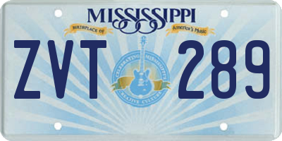 MS license plate ZVT289