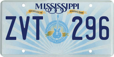 MS license plate ZVT296