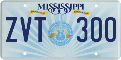 MS license plate ZVT300