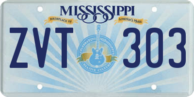 MS license plate ZVT303