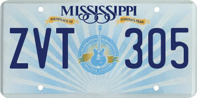 MS license plate ZVT305