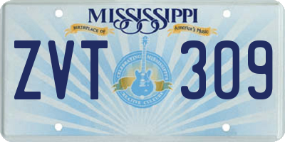 MS license plate ZVT309