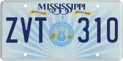 MS license plate ZVT310