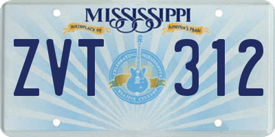 MS license plate ZVT312