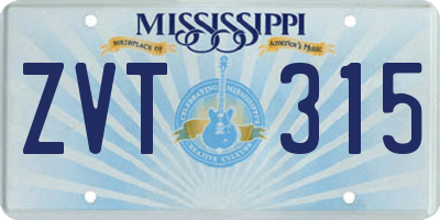 MS license plate ZVT315