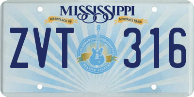 MS license plate ZVT316