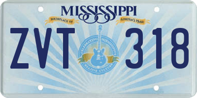 MS license plate ZVT318