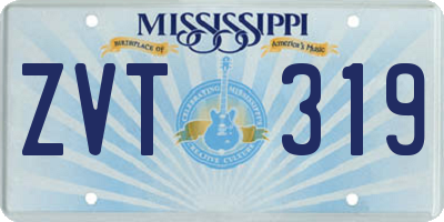 MS license plate ZVT319