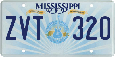 MS license plate ZVT320