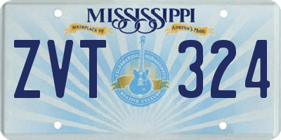 MS license plate ZVT324