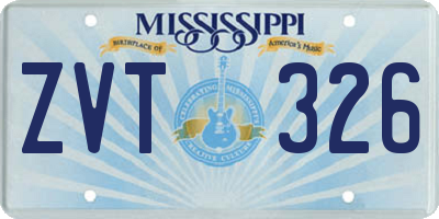 MS license plate ZVT326