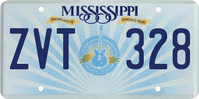 MS license plate ZVT328